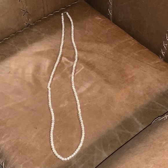 Clear Sparkly Beads Strung On White Cord With Silver-Tone Clasp - Picture 6 of 13